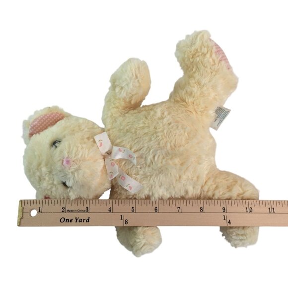 Carters Yellow Teddy Bear Musical Lullaby Wind Up Plush 10" Pink Gingham Works - Picture 7 of 8